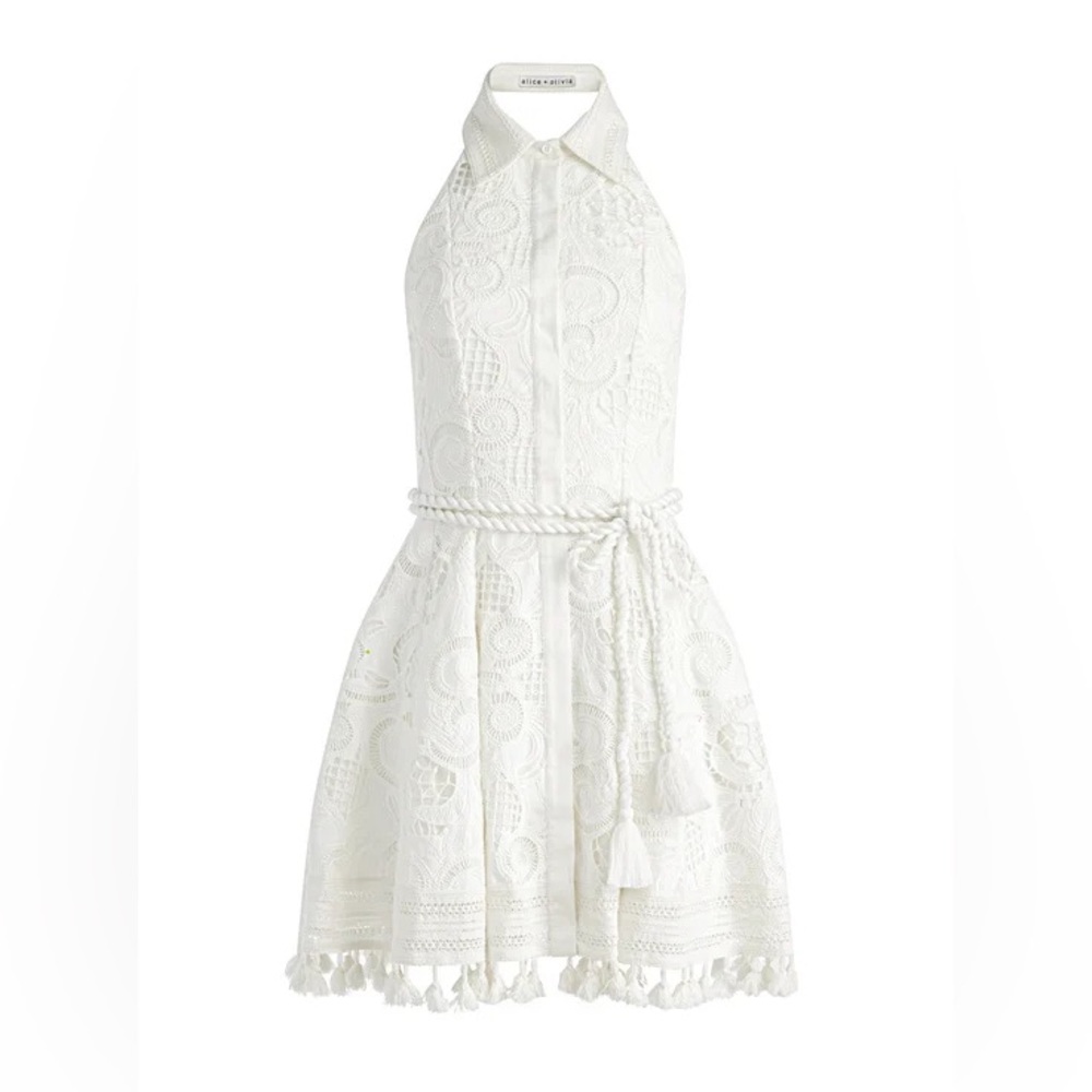 Alice + Olivia Cream/white LUCY MINI SHIRT DRESS😍 - Picture 5 of 14